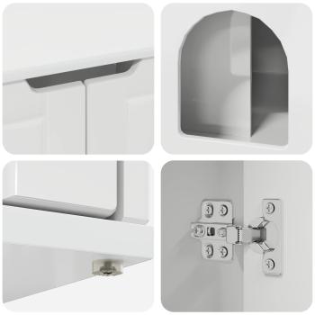 Katzenhaus Glänzend Weiß 85 x 55 x 53,5 cm Holzwerkstoff