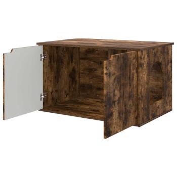 Katzenhaus Geräucherte Eiche 85 x 55 x 53,5 cm Holzwerkstoff
