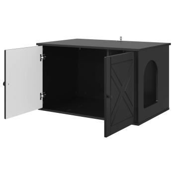 Katzenhaus Schwarz 85 x 55 x 50,5 cm Holzwerkstoff