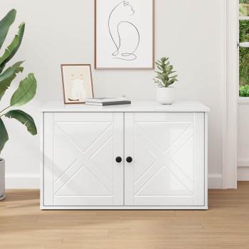 Katzenhaus Glänzend Weiß 85 x 55 x 50 cm Holzwerkstoff