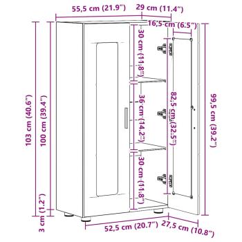 Sideboard Hochglanz Weiß 55,5 x 29 x 100 cm Holzwerkstoff