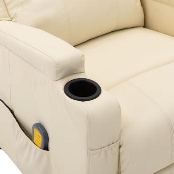 Massagesessel Elektrisch Cremeweiß Kunstleder
