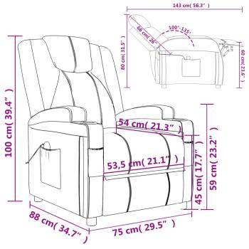 Massagesessel Elektrisch Cremeweiß Kunstleder