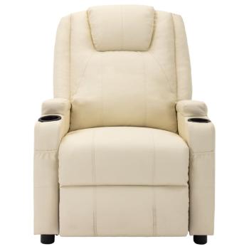 Massagesessel Elektrisch Cremeweiß Kunstleder