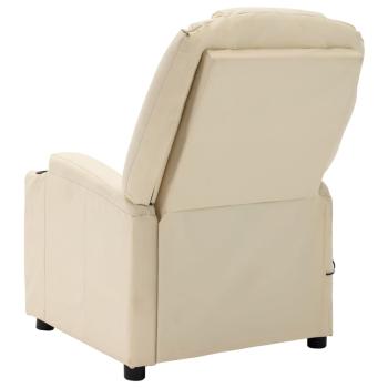 Massagesessel Elektrisch Cremeweiß Kunstleder