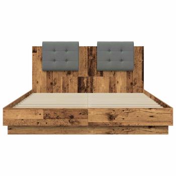 Bettgestell mit Kopfteil Altholz 150 x 200 cm Holzwerkstoff