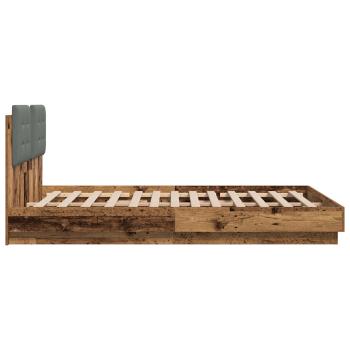 Bettgestell mit Kopfteil Altholz 150 x 200 cm Holzwerkstoff