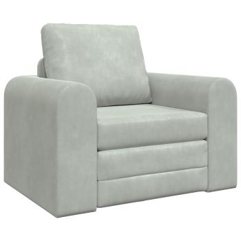 Klappsofa Bett Hellgrau 98 x 71 x 83 cm Samt