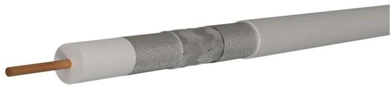 ARDEBO.de EMOS S5272 Koaxialkabel CB115, CLASS A, 3-fach geschirmt, Schirmabdeckung >90 %, Innenbereich, 100m Spule, weiß (2305023000)