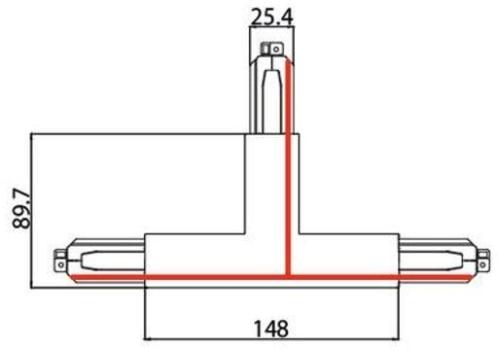 Brumberg ONETRACK T-Verbinder zu ONETRACK, Schutzleiter links, schwarz (87129080)