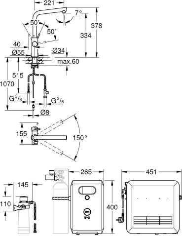 GROHE Blue Professional L-Auslauf Set (31347KS3)