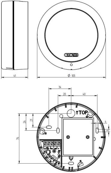 Grothe Funkgong Serie CALIMA Quarzstabile Reichweite bis zu 500 m im Frequenzbereich 868,35 MHz zur Montage an der Wand, weiß (CALIMA 100E)