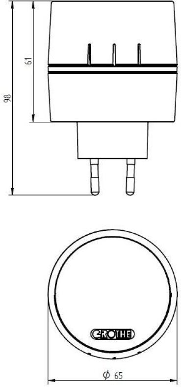 Grothe Funkgong Serie CALIMA 400 Steckdosen Funkgong Quarzstabile Reichweite bis zu 500 m im Frequenzbereich 868,35 MHz, weiß (CALIMA 400E)