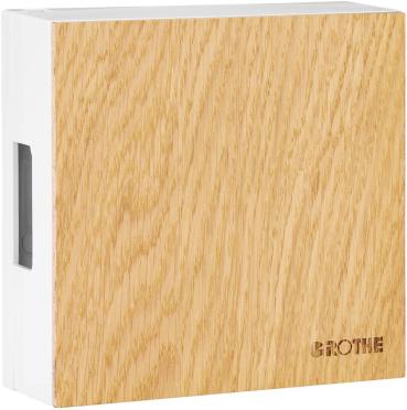 ARDEBO.de Grothe Zweiklang Gong, 80 dB, Aufputz, Batterie, 46121, Eiche (GONG QUADRO 100 BW/EI)