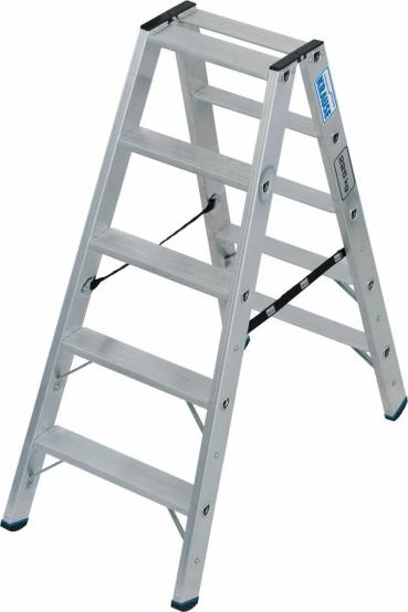 ARDEBO.de Krause 134905 Stabilo Stufen-Doppelleiter, Treppenfunktion, Aluminium, 2x8 Stufen