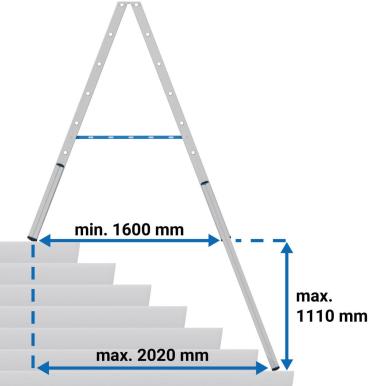 Krause 134905 Stabilo Stufen-Doppelleiter, Treppenfunktion, Aluminium, 2x8 Stufen