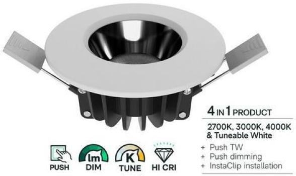 ARDEBO.de Ledxon EBS-FX8-927-940-36BS-S Einbau-Strahler, Flexibel, 8W, 744lm, 27-4K, 36°, schwarz/silber (7008127)