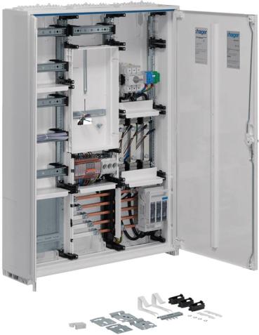 ARDEBO.de Hager FP73W8N3P Wandlerschrank bis 100A, IP44, SK II, 1100x800x205mm, mit APZ, Stromnetz Berlin, weiß