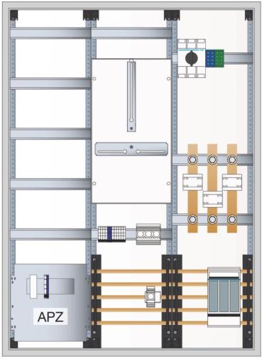 Hager FP73W8N3P Wandlerschrank bis 100A, IP44, SK II, 1100x800x205mm, mit APZ, Stromnetz Berlin, weiß
