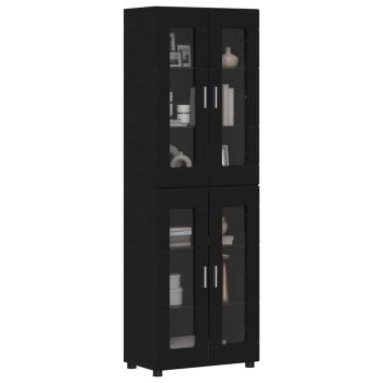 Highboard mit Regal Schwarz 60 x 35 x 182 cm Holzwerkstoff