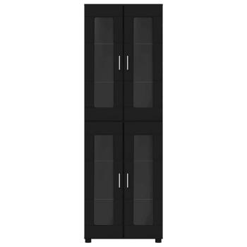 Highboard mit Regal Schwarz 60 x 35 x 182 cm Holzwerkstoff