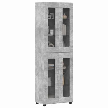 Highboard mit Regal Beton Grau 60 x 35 x 182 cm Holzwerkstoff