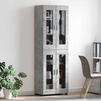 Highboard mit Regal Beton Grau 60 x 35 x 182 cm Holzwerkstoff