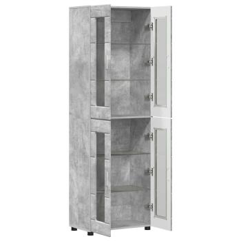 Highboard mit Regal Beton Grau 60 x 35 x 182 cm Holzwerkstoff