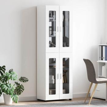 Highboard mit Tür Hochglanz Weiß 60 x 35 x 182 cm Holzwerkstoff