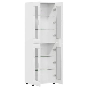 Highboard mit Tür Hochglanz Weiß 60 x 35 x 182 cm Holzwerkstoff