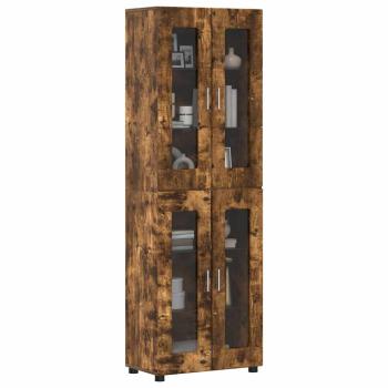 ARDEBO.de - Highboard Geräucherte Eiche 60 x 35 x 182 cm Holzwerkstoff