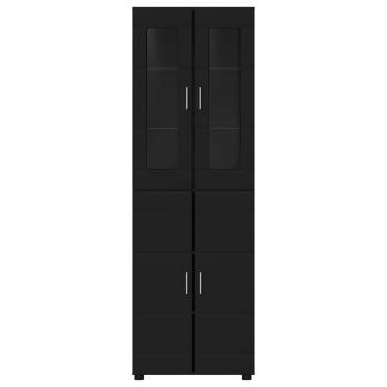 Highboard mit Regal Schwarz 60 x 35 x 182 cm Holzwerkstoff