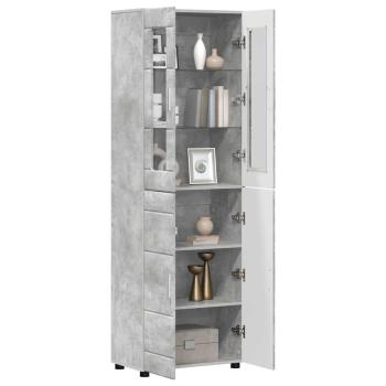 Highboard mit Regal Beton Grau 60 x 35 x 182 cm Holzwerkstoff