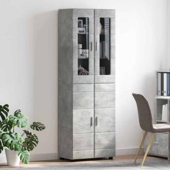 Highboard mit Regal Beton Grau 60 x 35 x 182 cm Holzwerkstoff