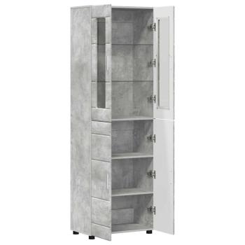 Highboard mit Regal Beton Grau 60 x 35 x 182 cm Holzwerkstoff