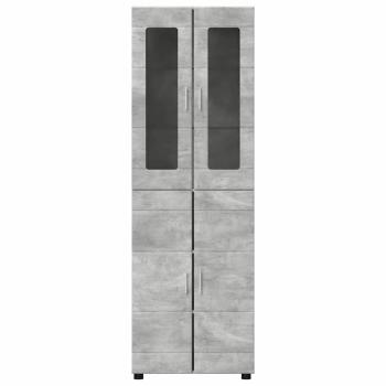 Highboard mit Regal Beton Grau 60 x 35 x 182 cm Holzwerkstoff