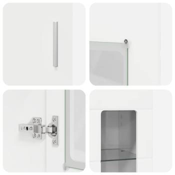 Highboard mit Tür Hochglanz Weiß 60 x 35 x 182 cm Holzwerkstoff