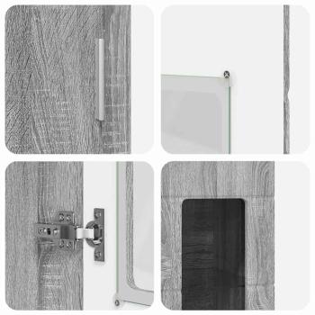 Highboard mit Tür Graues Sonoma 60 x 35 x 182 cm Holzwerkstoff