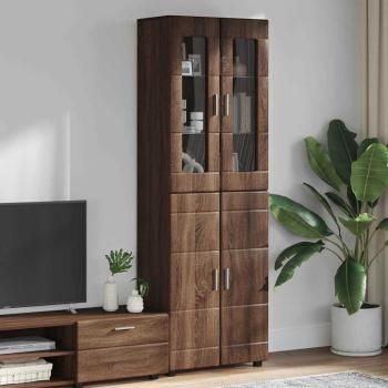 ARDEBO.de - Highboard Braun Eichen-Optik 60 x 35 x 182 cm Holzwerkstoff