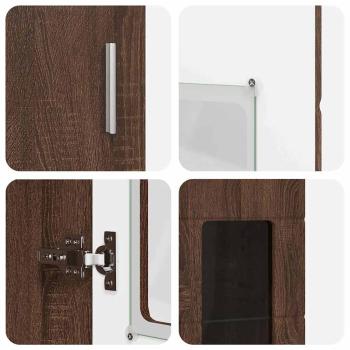 Highboard Braun Eichen-Optik 60 x 35 x 182 cm Holzwerkstoff