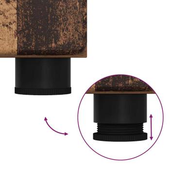 Highboard mit Regal Altholz 60 x 35 x 182 cm Holzwerkstoff