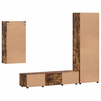 TV-Schrankset mit Schubladen Geräucherte Eiche Holzwerkstoff