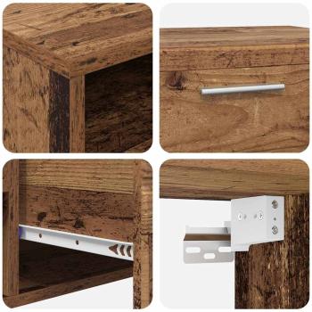 TV-Schrankset mit Schubladen mit Regal Altholz Holzwerkstoff