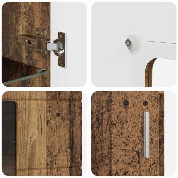 TV-Schrankset mit Schubladen mit Regal Altholz Holzwerkstoff