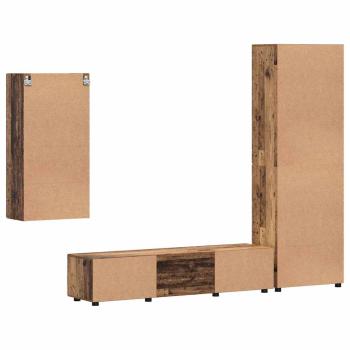 TV-Schrankset mit Schubladen mit Regal Altholz Holzwerkstoff