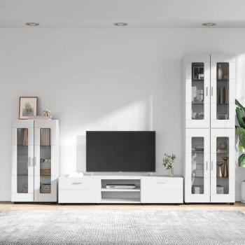 TV-Schrankset mit Schubladen mit Regal Weiß Holzwerkstoff