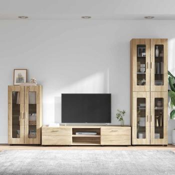 ARDEBO.de - TV-Schrankset mit Schubladen mit Tür Sonoma-Eiche Holzwerkstoff