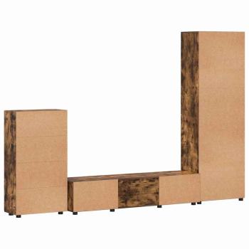 TV-Schrankset mit Schubladen Geräucherte Eiche Holzwerkstoff