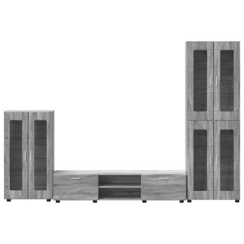 TV-Schrankset mit Schubladen Graues Sonoma Holzwerkstoff