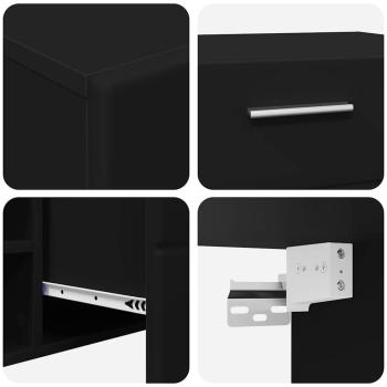 TV-Schrankset mit Schubladen mit Regal Schwarz Holzwerkstoff